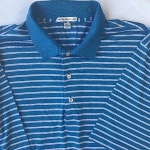 Peter Millar Striped Short Sleeve Polo Shirt XL